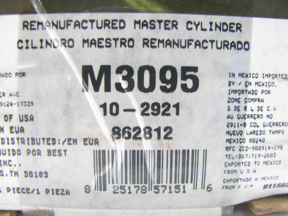 Oem Remanufacturing M3095 Reman Brake Master Cylinder W/O Reservoir