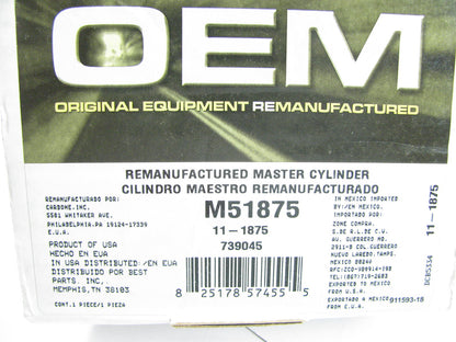 Oem Remanufacturing M51875 Reman Brake Master Cylinder W/O Reservoir