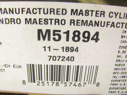 Oem Remanufacturing M51894 Brake Master Cylinder W/ O Reservoir