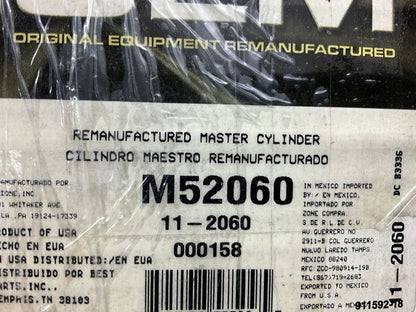REMAN Oem Remanufacturing M52060 Brake Master Cylinder W/O Reservoir