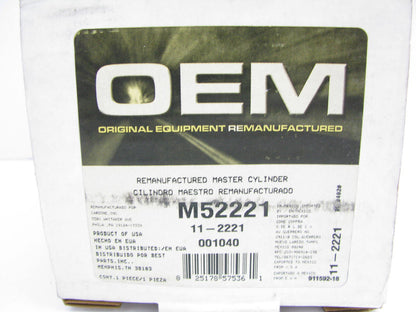 Oem Remanufacturing M52221 Brake Master Cylinder W/ O Reservoir 7/8'' Bore