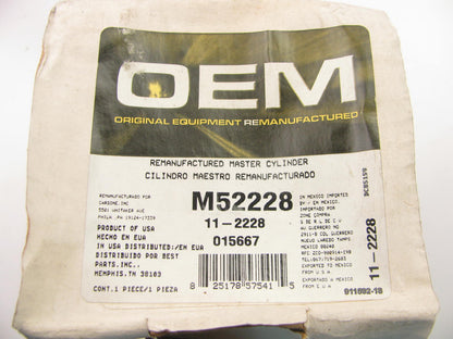 Oem Remanufacturing M52228 Brake Master Cylinder W/ O Reservoir 4-Wheel ABS