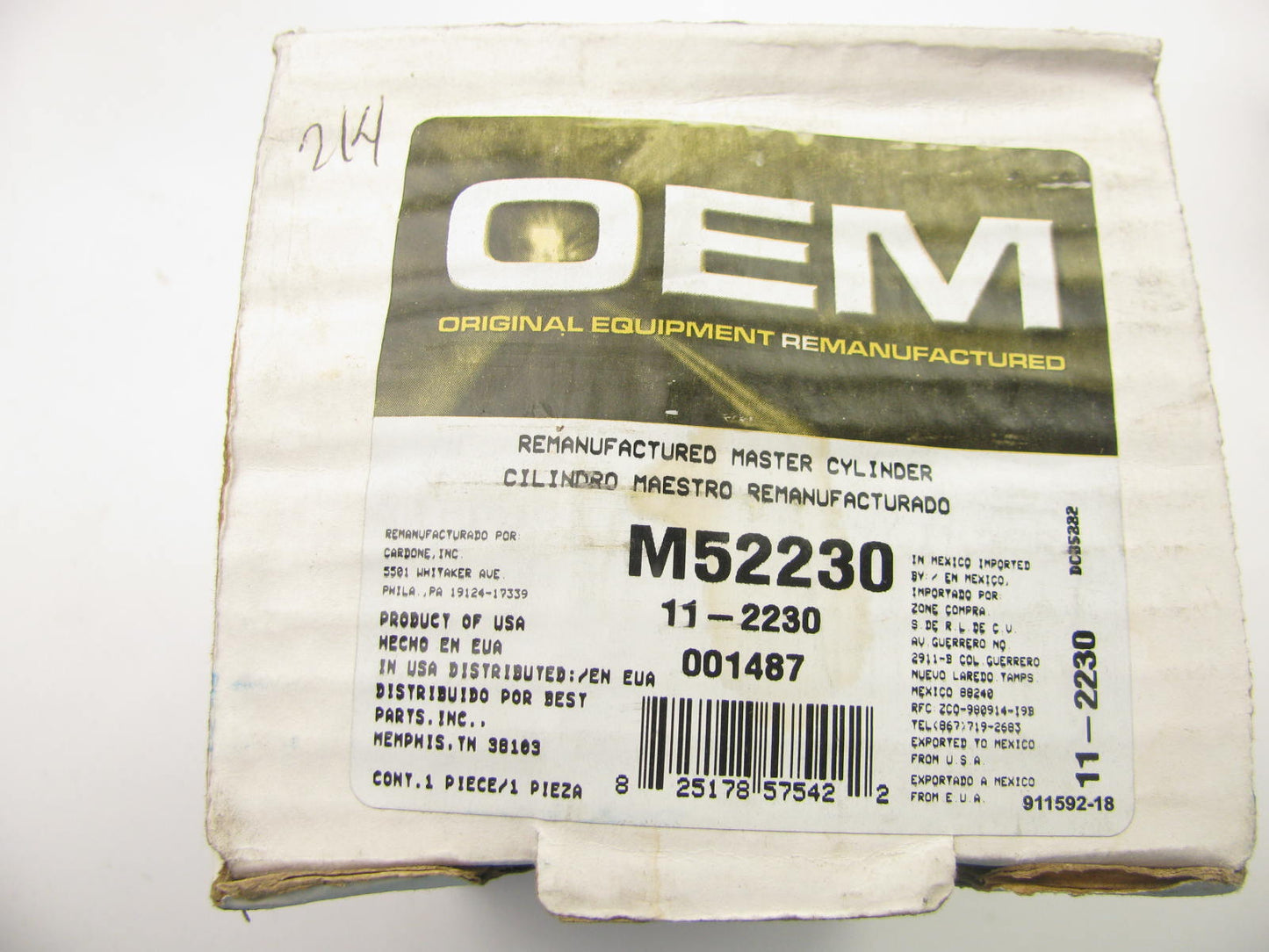 Oem Remanufacturing M52230 Brake Master Cylinder W/ O Reservoir 7/8'' Bore