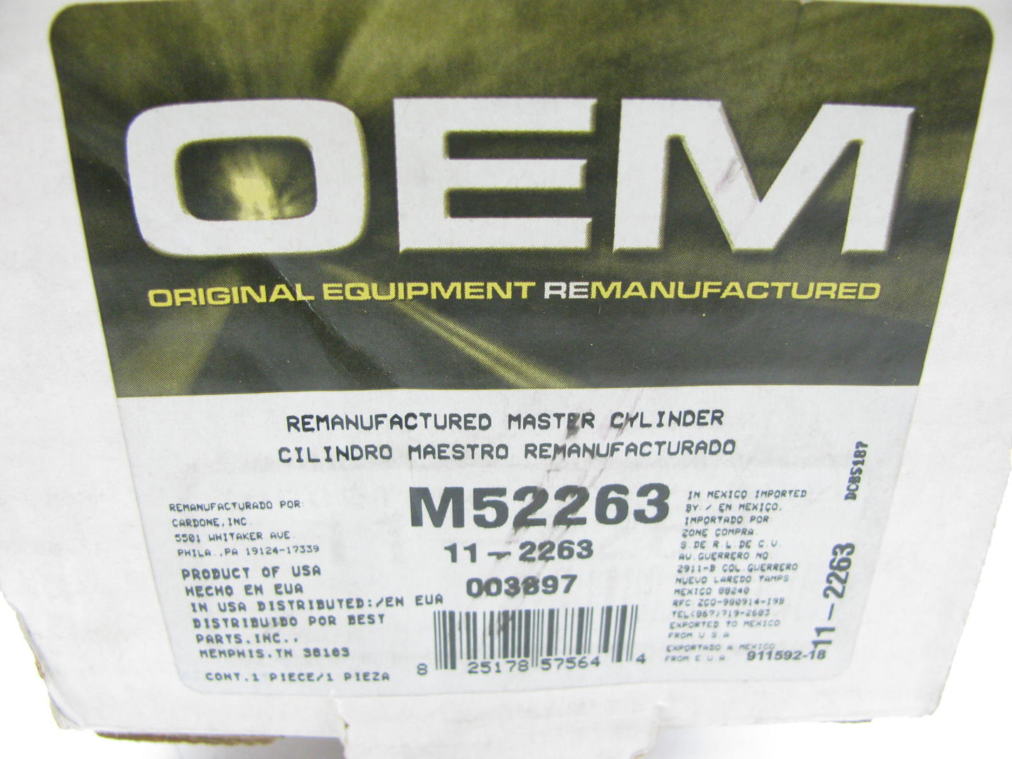Oem M52263 Reman Brake Master Cylinder For 1986-1992 Nissan D21 Pickup