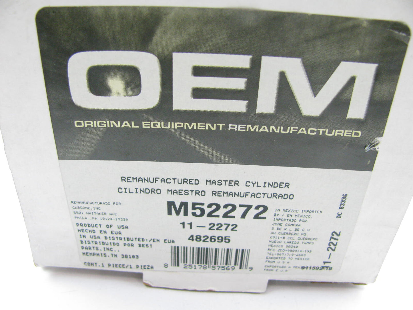Oem Remanufacturing M52272 Reman Brake Master Cylinder For 1986-88 Nissan Sentra