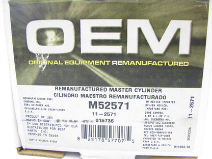 OEM Remanufacturing M52571 Brake Master Cylinder W/O Reservoir