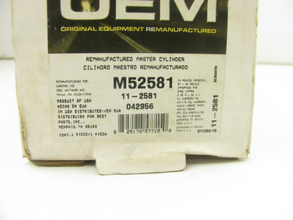 Oem Remanufacturing M52581 Reman Brake Master Cylinder W/O Reservoir