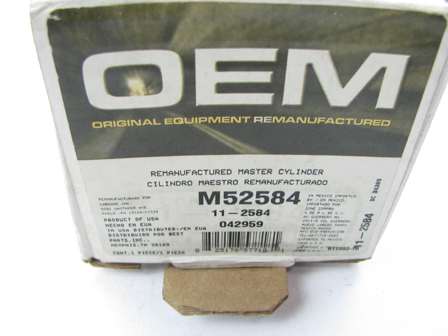 Oem M52584 Reman Brake Master Cylinder For 1991-1994 Nissan Sentra 1991-1993 NX
