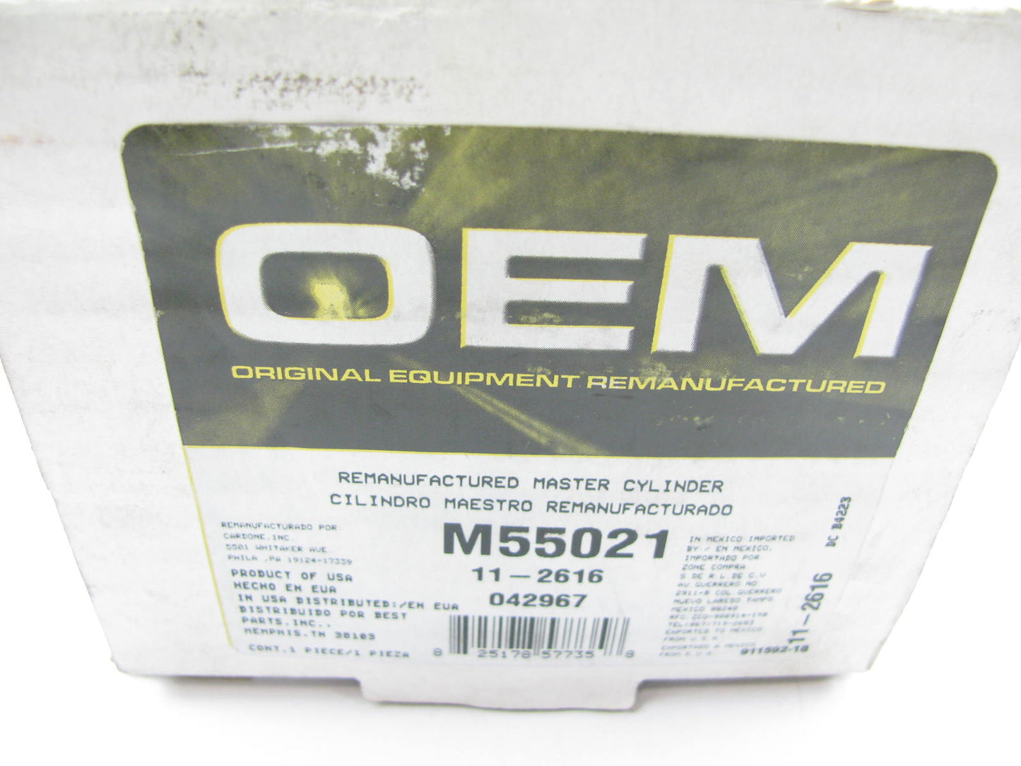 Oem Remanufacturing M55021 Reman Brake Master Cylinder W/O Reservoir