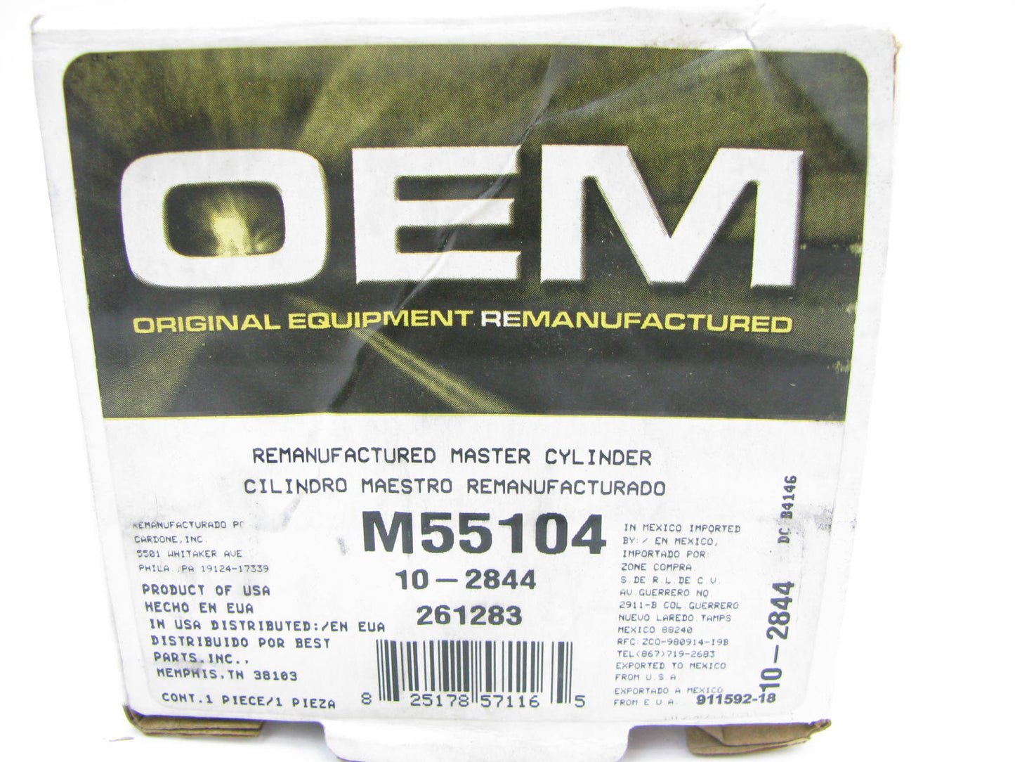 Oem Remanufacturing M55104 Brake Master Cylinder For 1997-99 Tracer 97-03 Escort