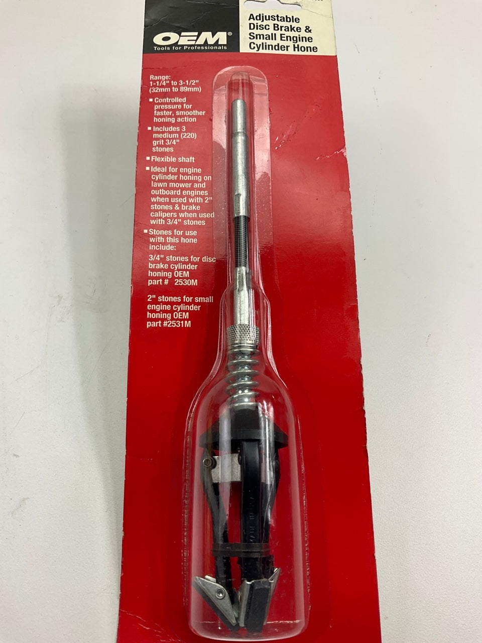 Oem Tools 25030 Adjustable Disc Brake And Small Engine Hone - 1-1/4'' To 3-1/2''