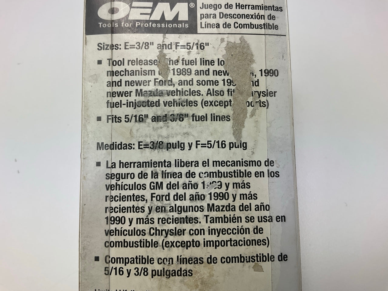 OEM Tools 25043 Fuel Line Disconnect Tool For Ford & GM 3/8'' & 5/16''