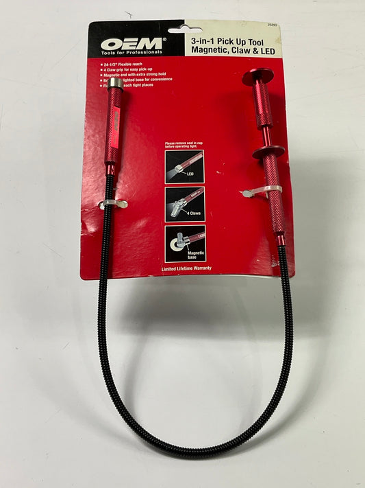 OEM Tools 25293 - 24.5'' Lighted Magnetic Flexible Claw Retriever Pick-Up Tool