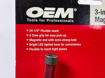 OEM Tools 25293 - 24.5'' Lighted Magnetic Flexible Claw Retriever Pick-Up Tool