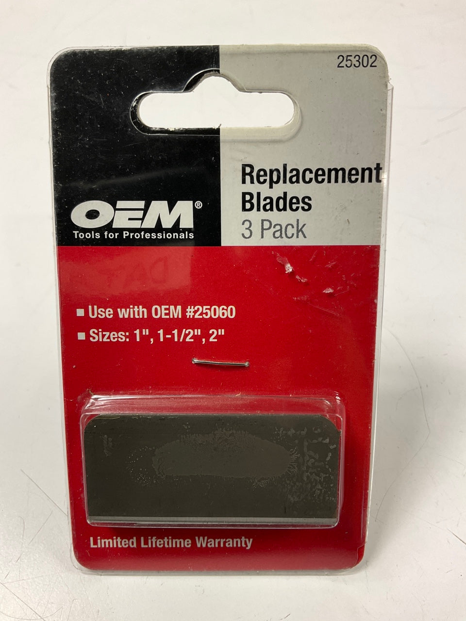 OEM Tools 25302 3 Piece Heavy Duty Steel Scraper Blades 1'', 1.5'' & 2''