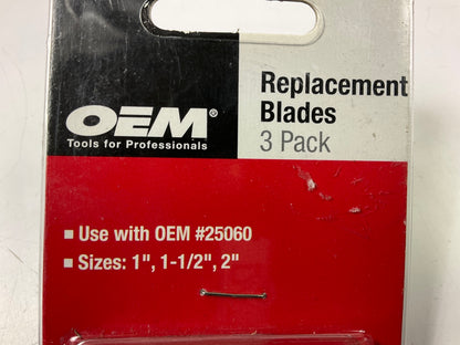 OEM Tools 25302 3 Piece Heavy Duty Steel Scraper Blades 1'', 1.5'' & 2''