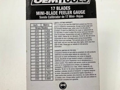 OEM Tools 25341 17 Mini-Blade Ignition Feeler Gauge
