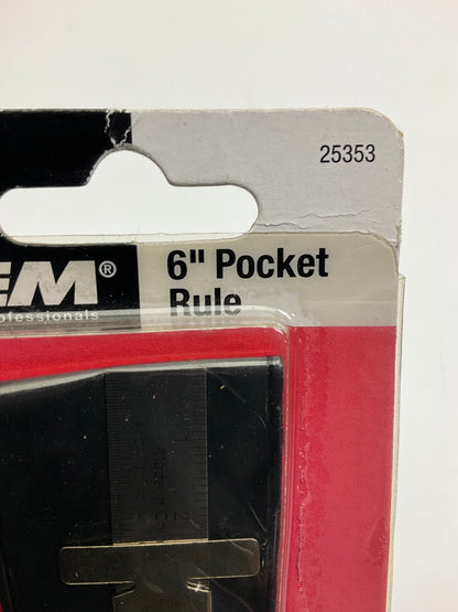 OEM Tools 25353 Stainless Steel Pocket Ruler Tools 6'' Inch