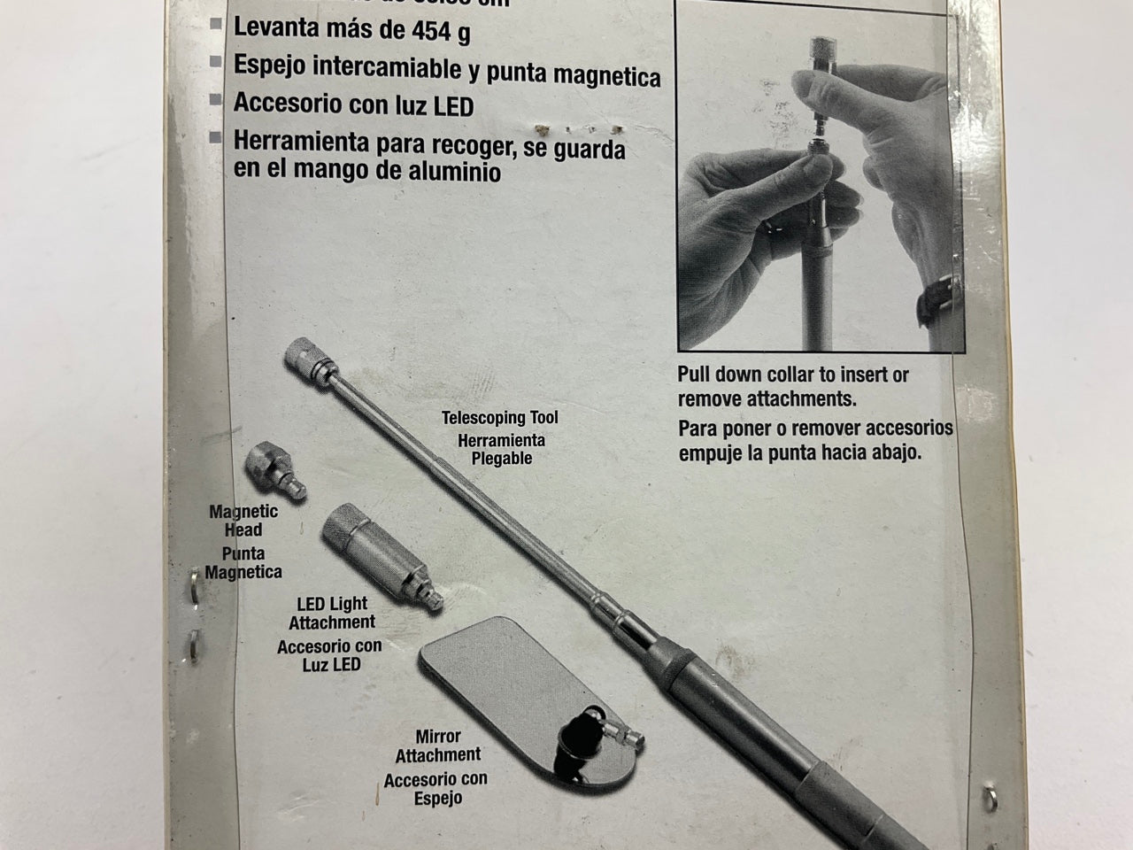 Oem Tools 25468 2-in-1 Magnetic Pickup Tool With LED And Mirror