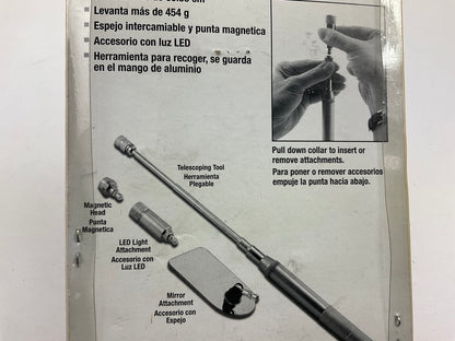 Oem Tools 25468 2-in-1 Magnetic Pickup Tool With LED And Mirror