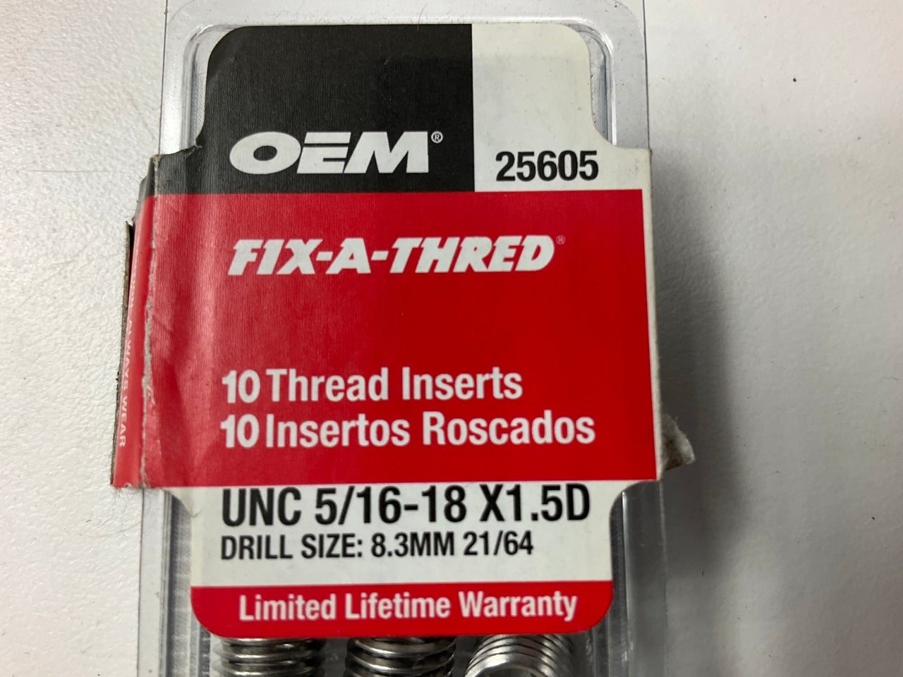 OEM Tools 25605 Fix-A-Thread Inserts UNC 5/16''-18 X 1.5D - 500 Pack