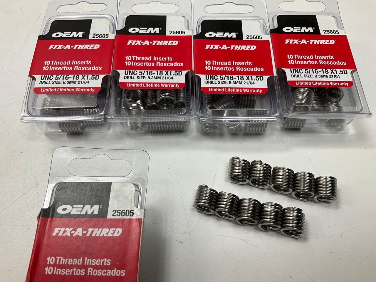 OEM Tools 25605 Fix-A-Thread Inserts UNC 5/16''-18 X 1.5D - 50 Pack