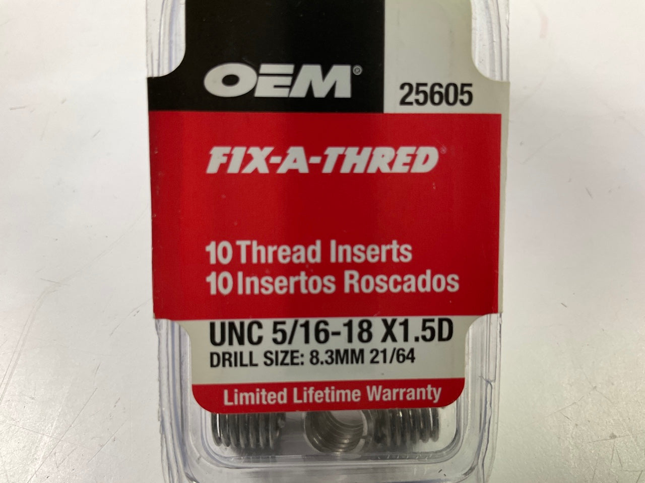OEM Tools 25605 Fix-A-Thread Inserts UNC 5/16''-18 X 1.5D - 10 Pack