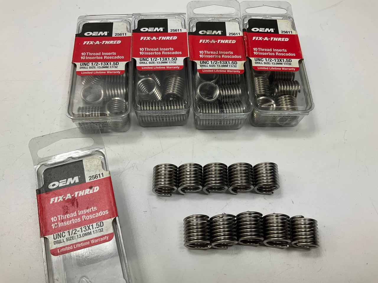 OEM Tools 25611 1/2 Inch Fix-A-Thread Inserts - 50 / Pack
