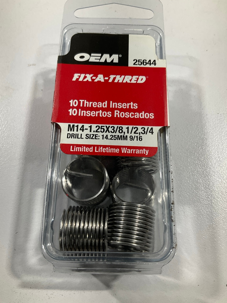 OEM Tools 25644 M14-1.25 Metric Fix-A-Thread Spark Plug Saver Inserts Kit, 10 PC