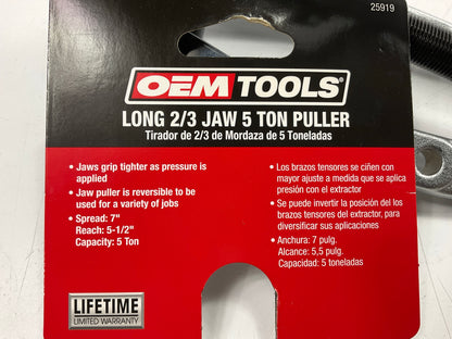 OEM TOOLS 25901 2/3 Jaw 5-Ton Puller, Versatile Gear And Pulley Puller