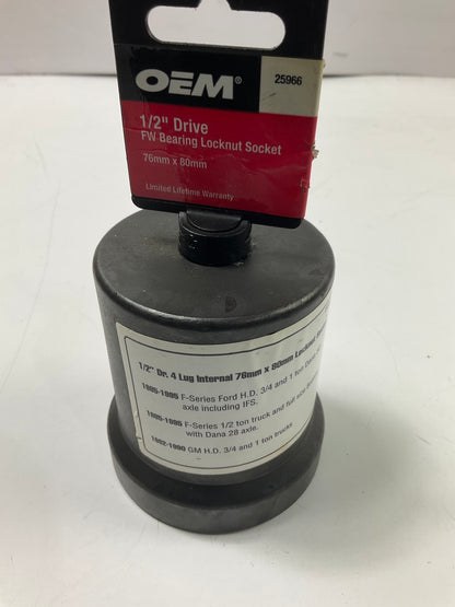 OEM Tools 25966 1/2'' Drive FW Bearing Locknut Socket 76mm X 80mm