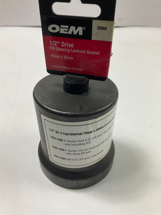 OEM Tools 25966 1/2'' Drive FW Bearing Locknut Socket 76mm X 80mm