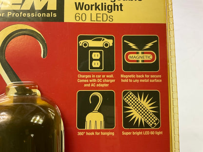 OEM TOOLS 25981 60 LED Rechargeable LED Work Light Lamp, Black