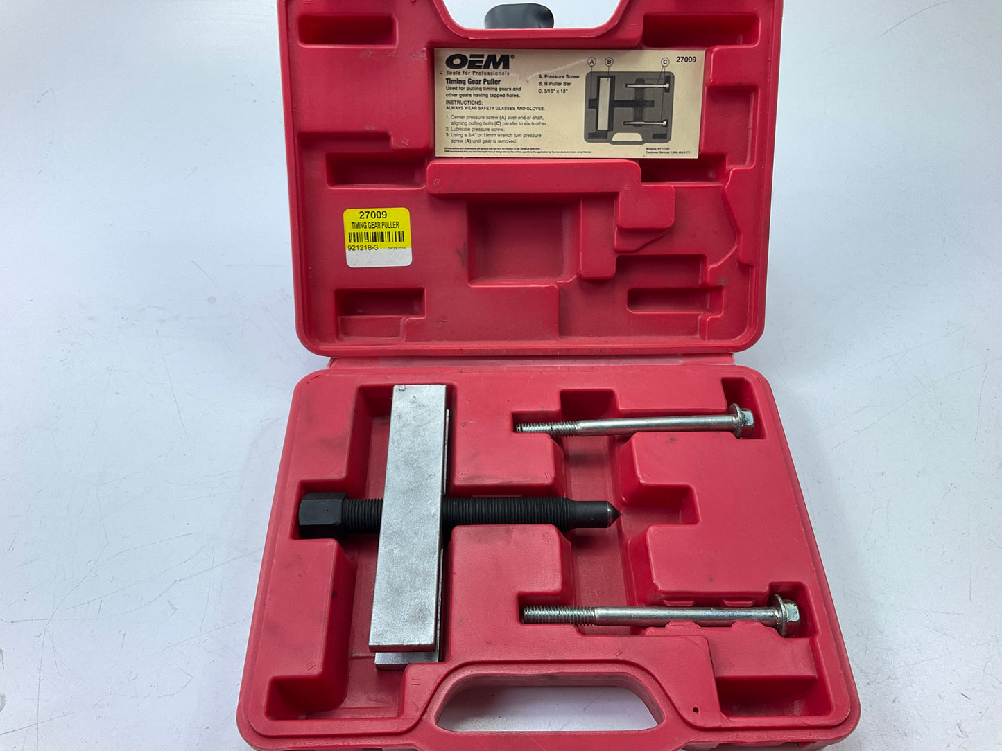 USED #20 - OEM TOOLS 27009 Timing Gear Puller Tool - Pull Timing Gears With Ease