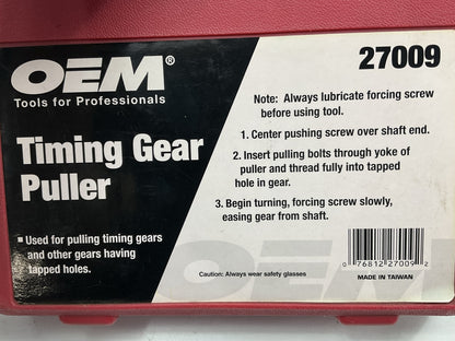 USED #26 - OEM TOOLS 27009 Timing Gear Puller Tool - Pull Timing Gears With Ease