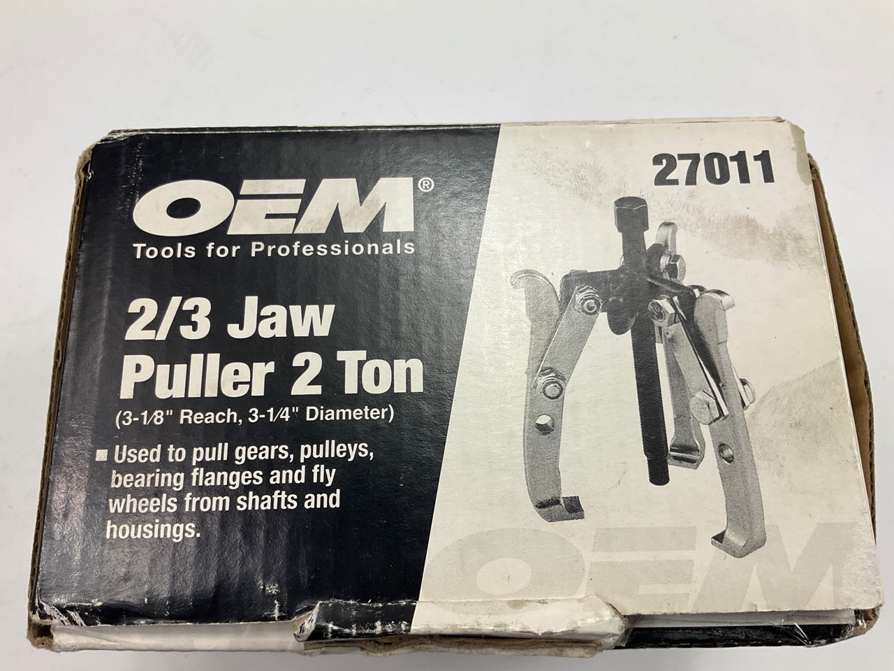 USED #15 - OEM Tools 27011 2-Ton Gear Pulley Puller, 2/3 Jaw, 3-1/4'' Spread