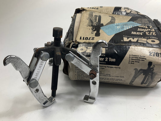 USED #22 - OEM Tools 27011 2-Ton Gear Pulley Puller, 2/3 Jaw, 3-1/4'' Spread