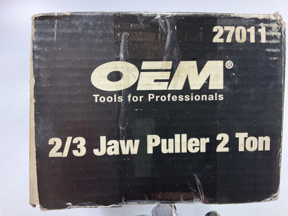 USED #25 - OEM Tools 27011 2-Ton Gear Pulley Puller, 2/3 Jaw, 3-1/4'' Spread