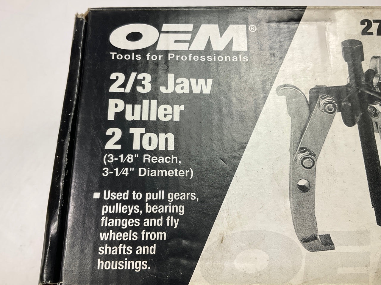 USED #7 - OEM Tools 27011 2-Ton Gear Pulley Puller, 2/3 Jaw, 3-1/4'' Spread