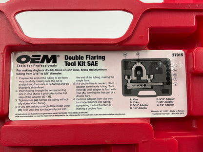 USED #5 - OEM Tools 27015 Double Flaring Tool Kit SAE Brake Line