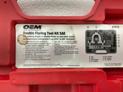 USED #6 - OEM Tools 27015 Double Flaring Tool Kit SAE Brake Line
