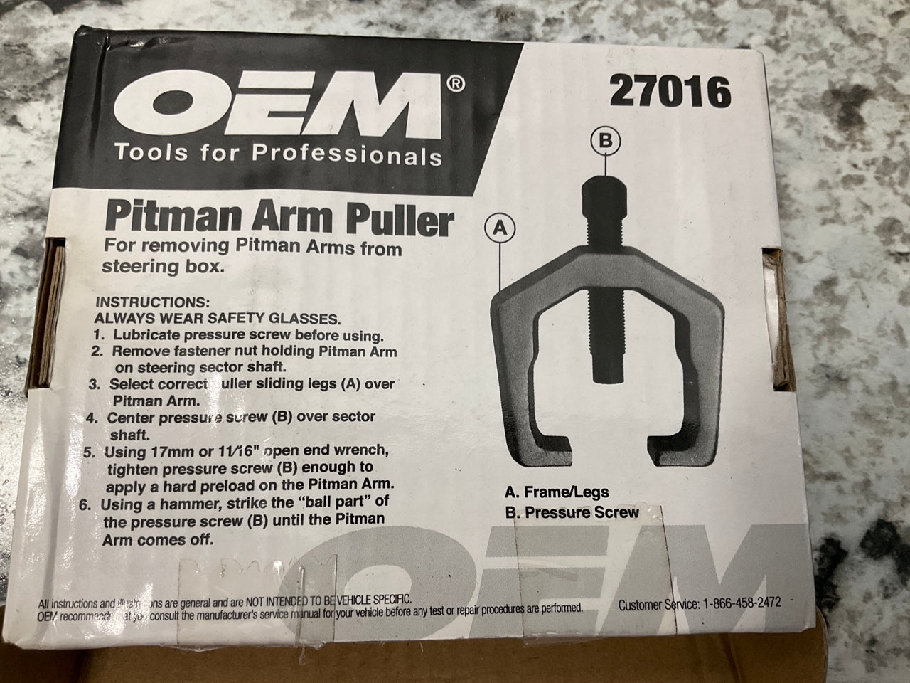 OEM Tools 27016 Heavy Duty Steering Pitman Arm Puller