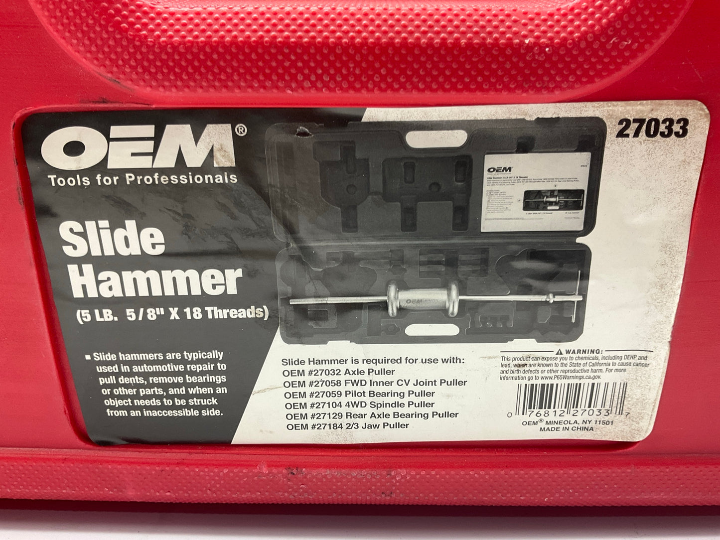 USED #18 - OEM Tools 27033 5-Pound Slide Hammer
