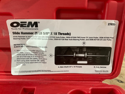 USED #4 - OEM Tools 27033 5-Pound Slide Hammer