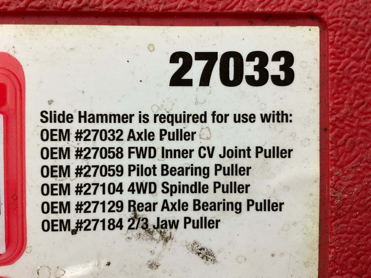 USED #9 - OEM Tools 27033 5-Pound Slide Hammer