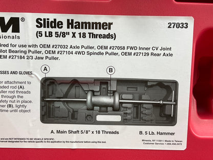 OEM Tools 27033 5-Pound Slide Hammer