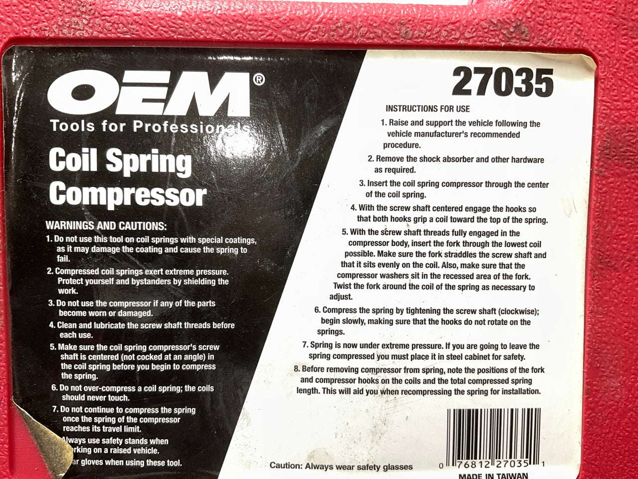 USED #25 - OEM TOOLS 27035 Coil Spring Compressor Tool