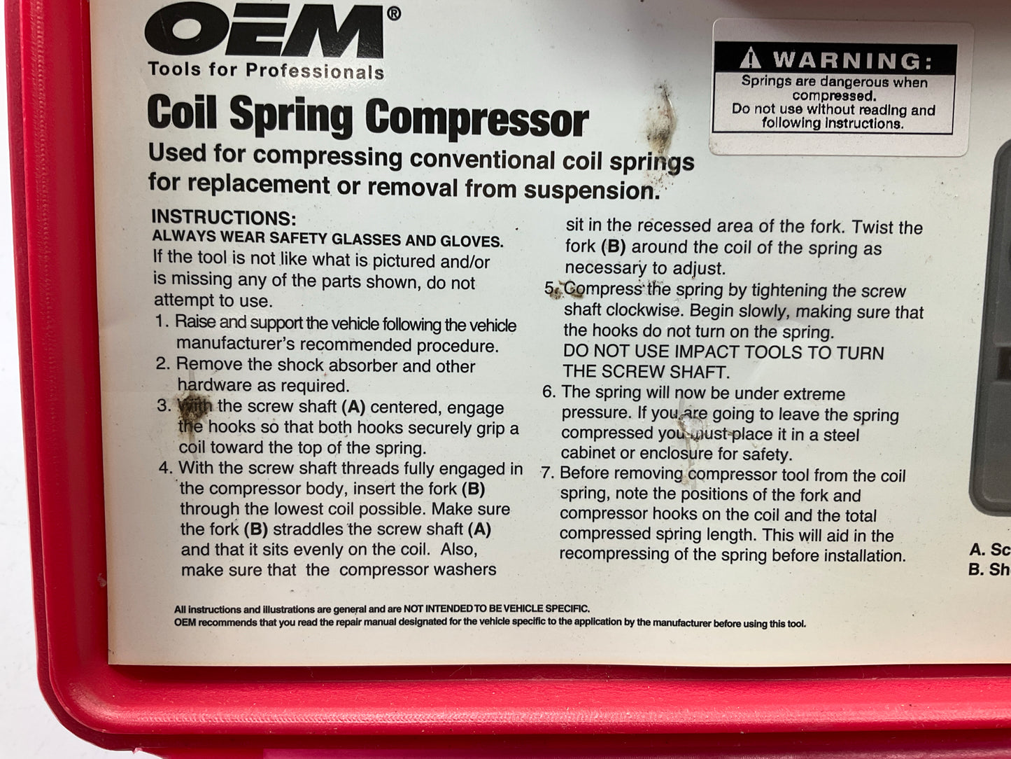 USED #54 - OEM TOOLS 27035 Coil Spring Compressor Tool