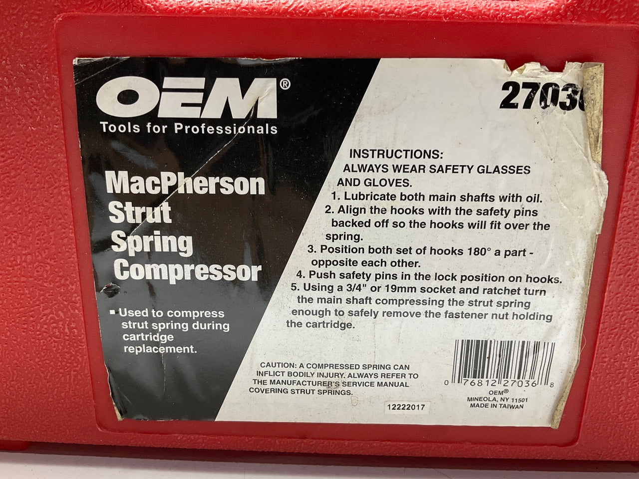 USED #28 - OEM TOOLS 27036 10.75'' MacPherson Strut Spring Compressor Tool