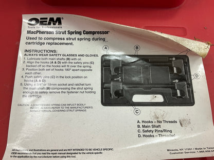 USED #29 - OEM TOOLS 27036 10.75'' MacPherson Strut Spring Compressor Tool